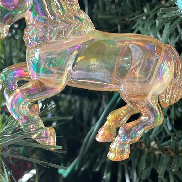 Blown Glass Iridescent Unicorn Holiday Ornament - Picture 3 of 7